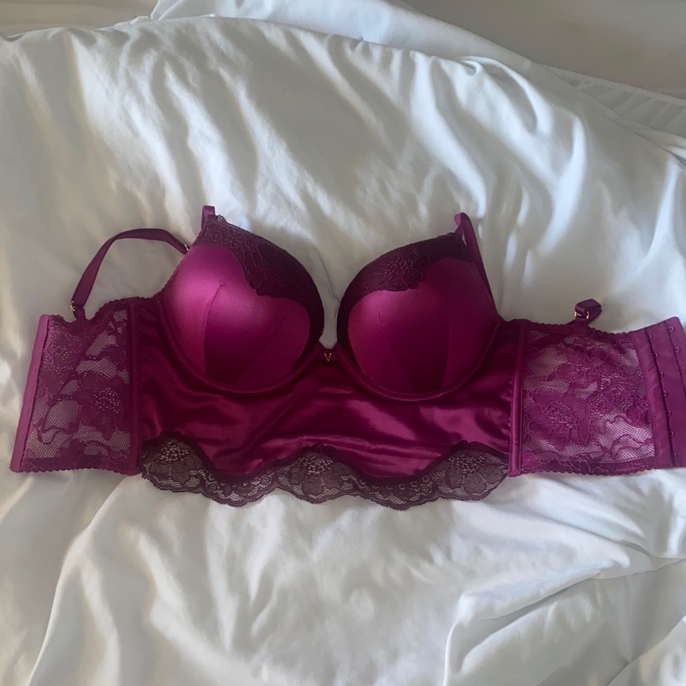 Victoria secret silky pink bombshell push-up corset. - Picture 1 of 3